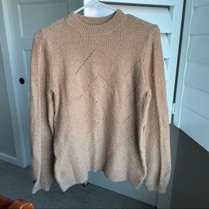 Lucky Brand Balloon Sleeve Mockneck Sweater –Taupe